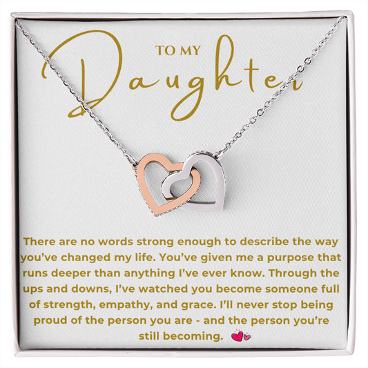 To My Daughter Interlocking Hearts Necklace