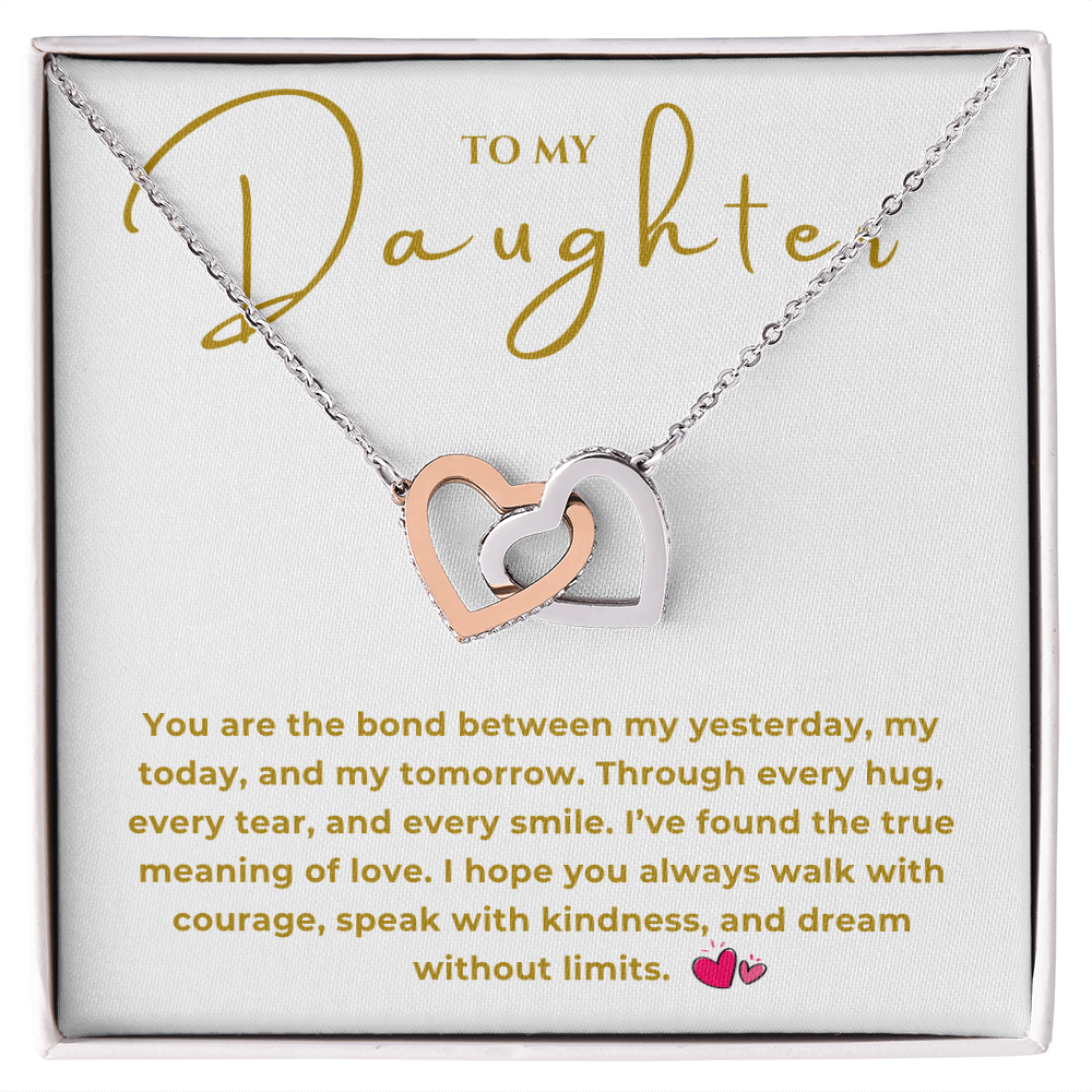 To My Daughter Interlocking Hearts Necklace