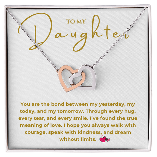 To My Daughter Interlocking Hearts Necklace