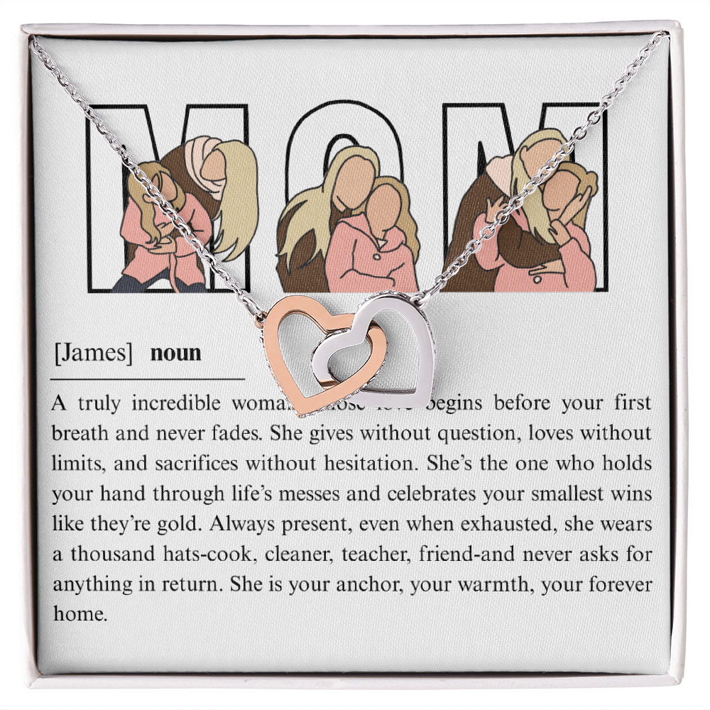 Personalized Mom Interlocking Hearts Necklace