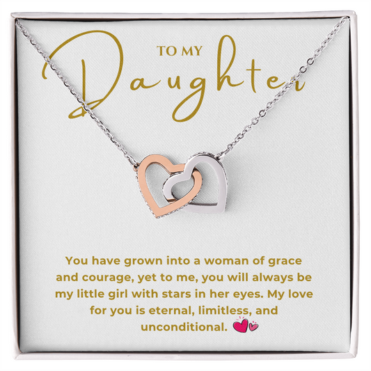 To My Daughter Interlocking Hearts Necklace