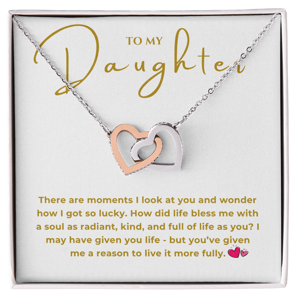 To My Daughter Interlocking Hearts Necklace