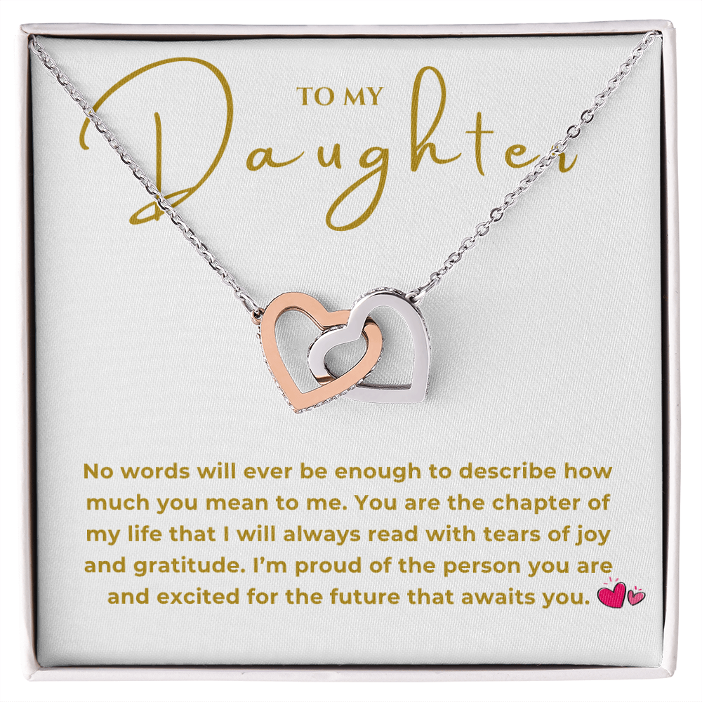 To My Daughter Interlocking Hearts Necklace