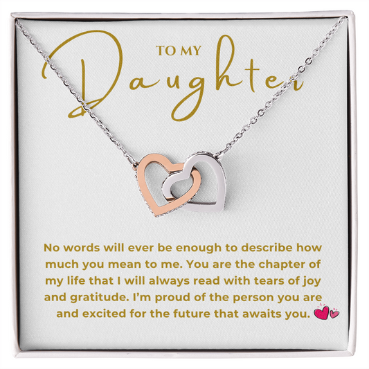 To My Daughter Interlocking Hearts Necklace
