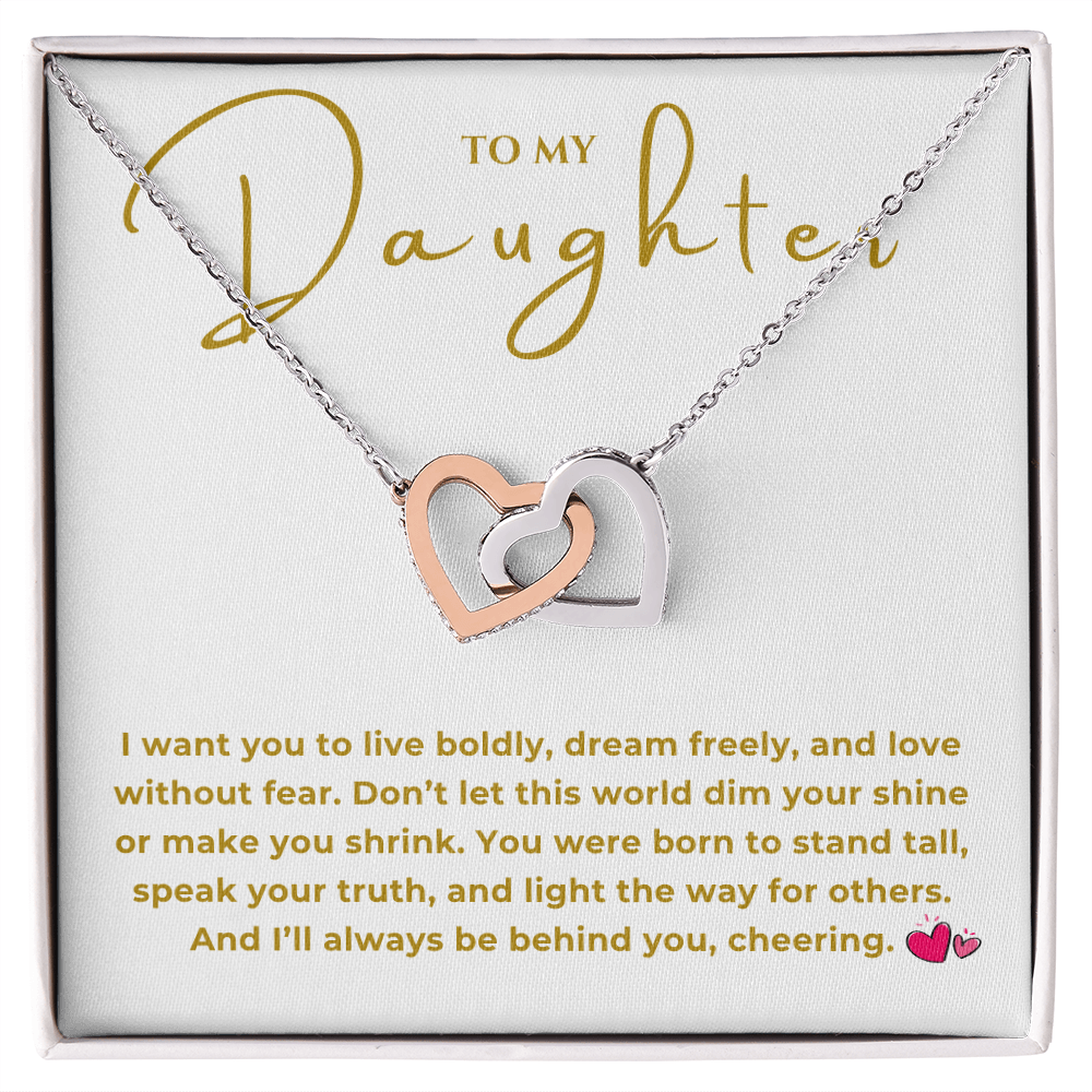 To My Daughter Interlocking Hearts Necklace