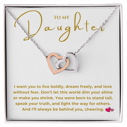 To My Daughter Interlocking Hearts Necklace