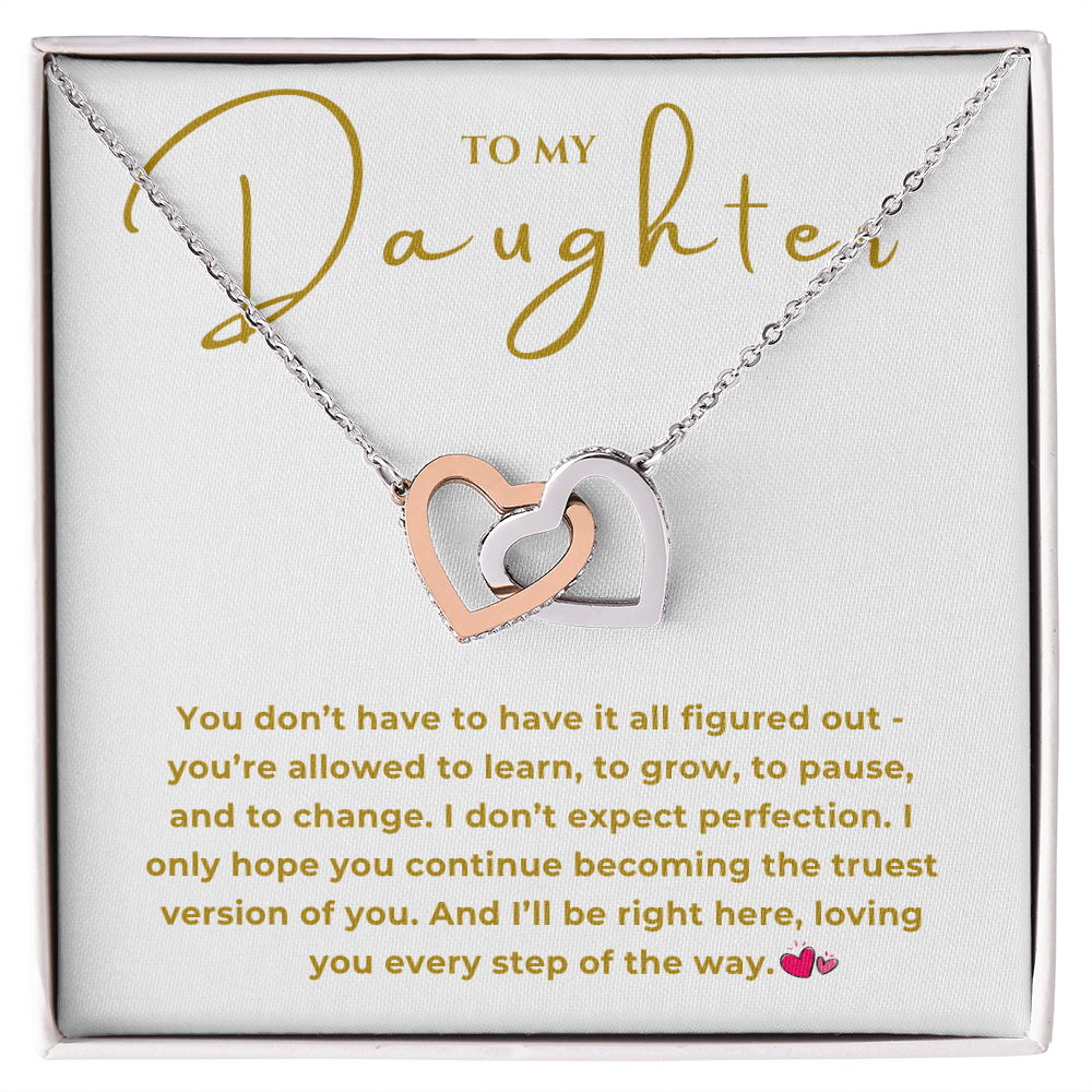 To My Daughter Interlocking Hearts Necklace