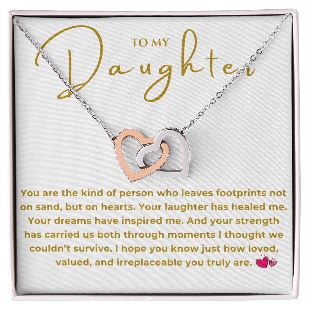To My Daughter Interlocking Hearts Necklace