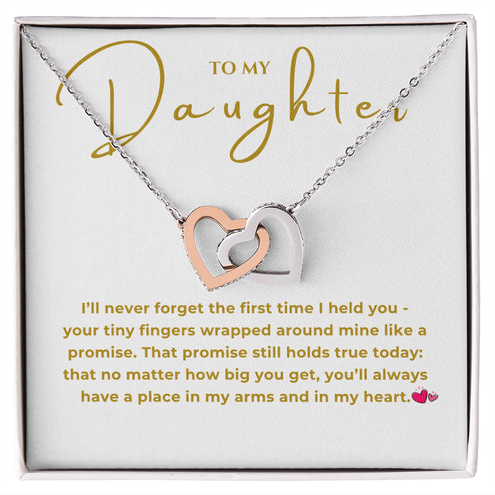 To My Daughter Interlocking Hearts Necklace