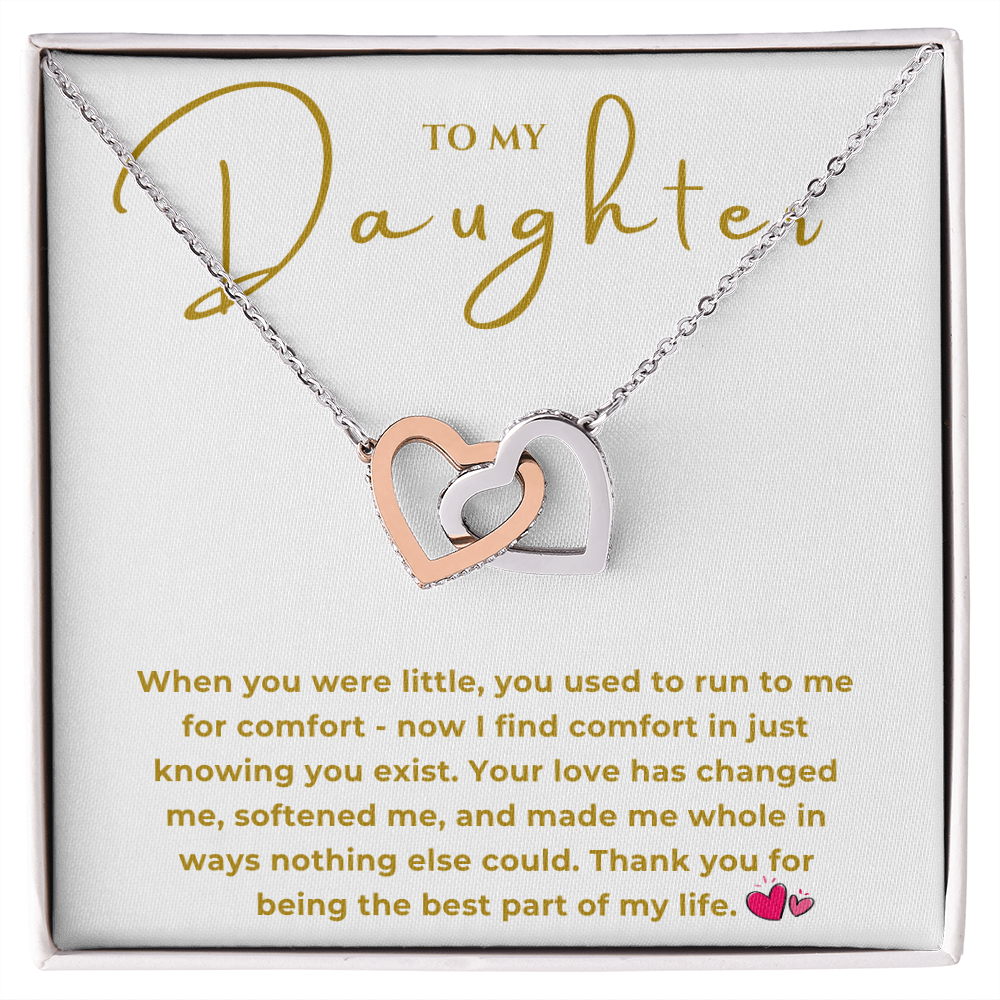 To My Daughter Interlocking Hearts Necklace