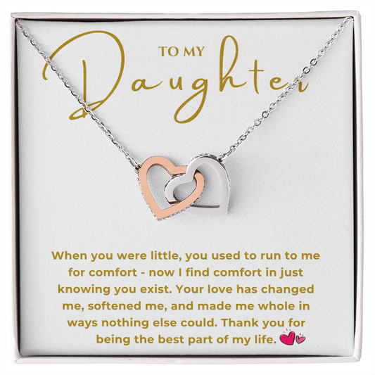 To My Daughter Interlocking Hearts Necklace