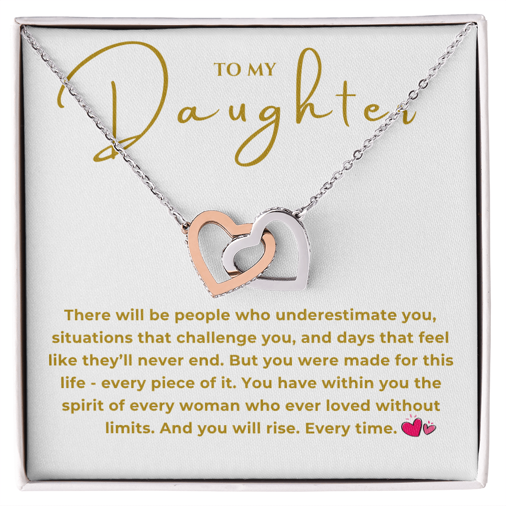 To My Daughter Interlocking Hearts Necklace