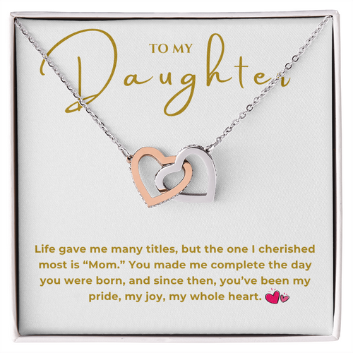 To My Daughter Interlocking Hearts Necklace