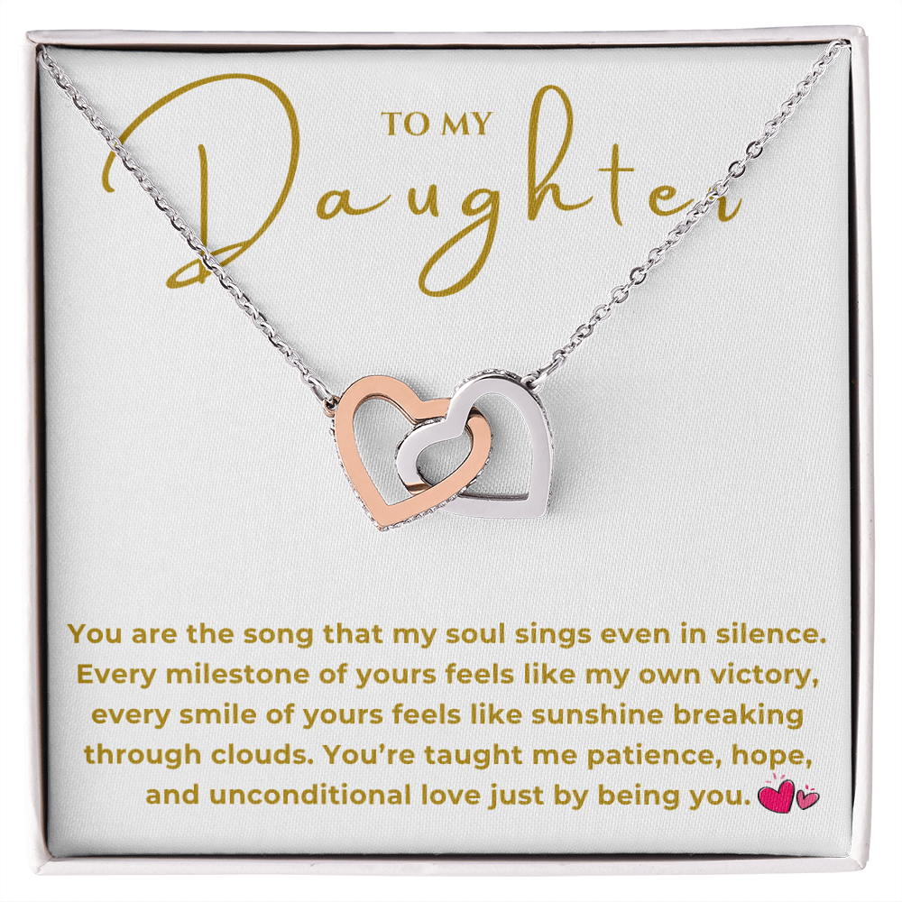 To My Daughter Interlocking Hearts Necklace