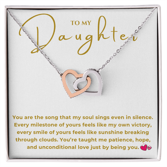 To My Daughter Interlocking Hearts Necklace