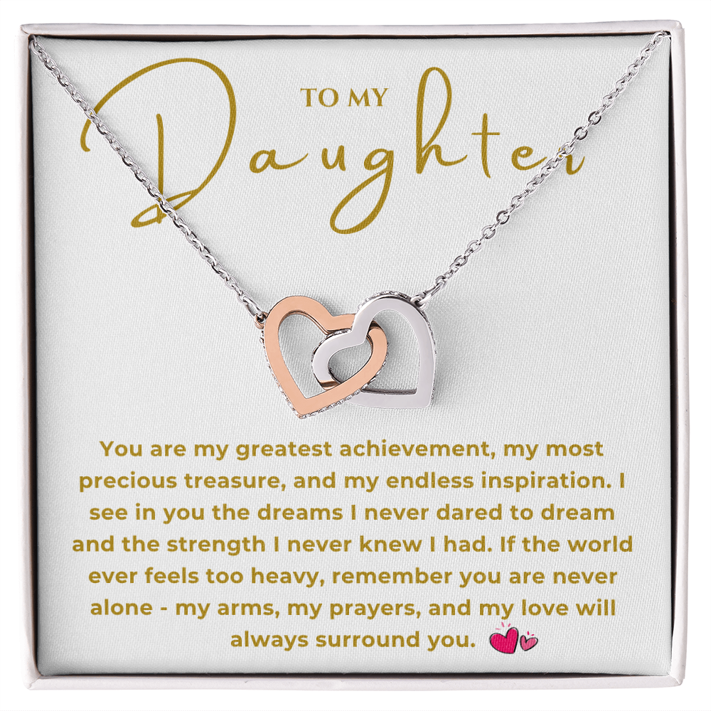 To My Daughter Interlocking Hearts Necklace