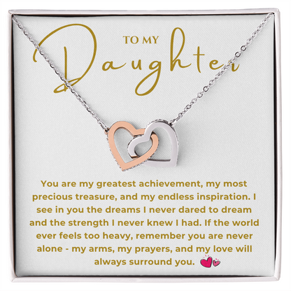 To My Daughter Interlocking Hearts Necklace