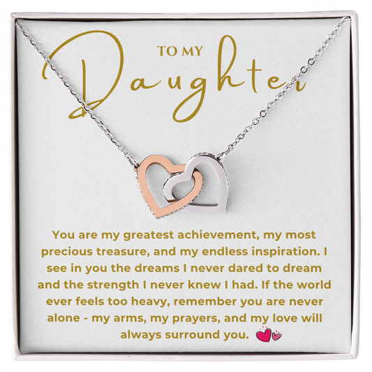 To My Daughter Interlocking Hearts Necklace