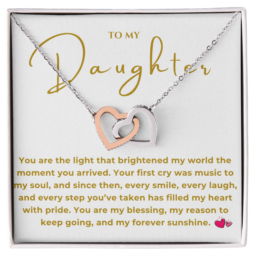 To My Daughter Interlocking Hearts Necklace