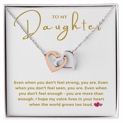 To My Daughter Interlocking Hearts Necklace