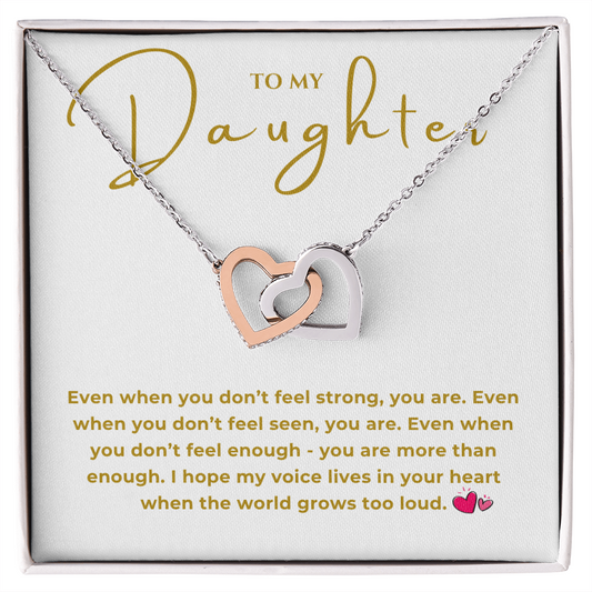 To My Daughter Interlocking Hearts Necklace