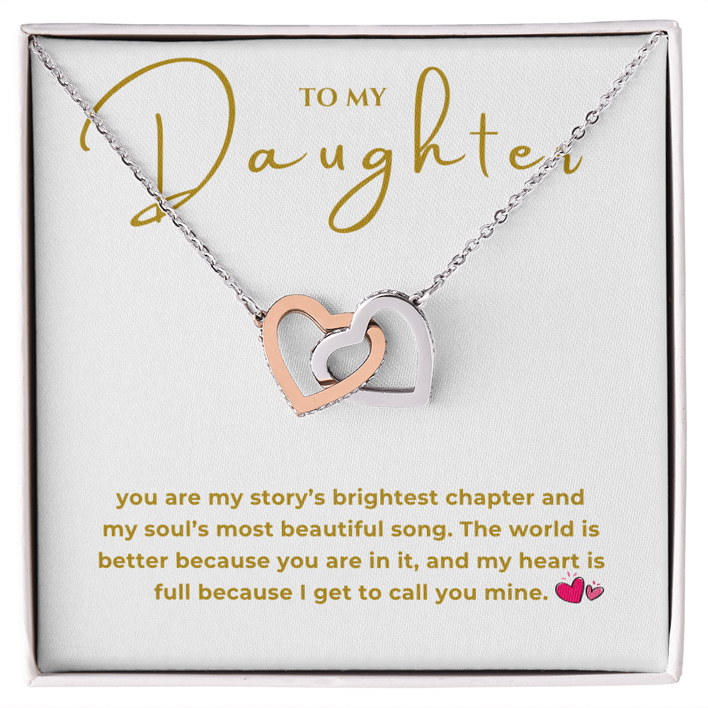 To My Daughter Interlocking Hearts Necklace