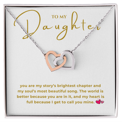 To My Daughter Interlocking Hearts Necklace