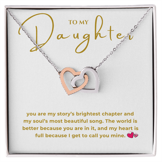 To My Daughter Interlocking Hearts Necklace