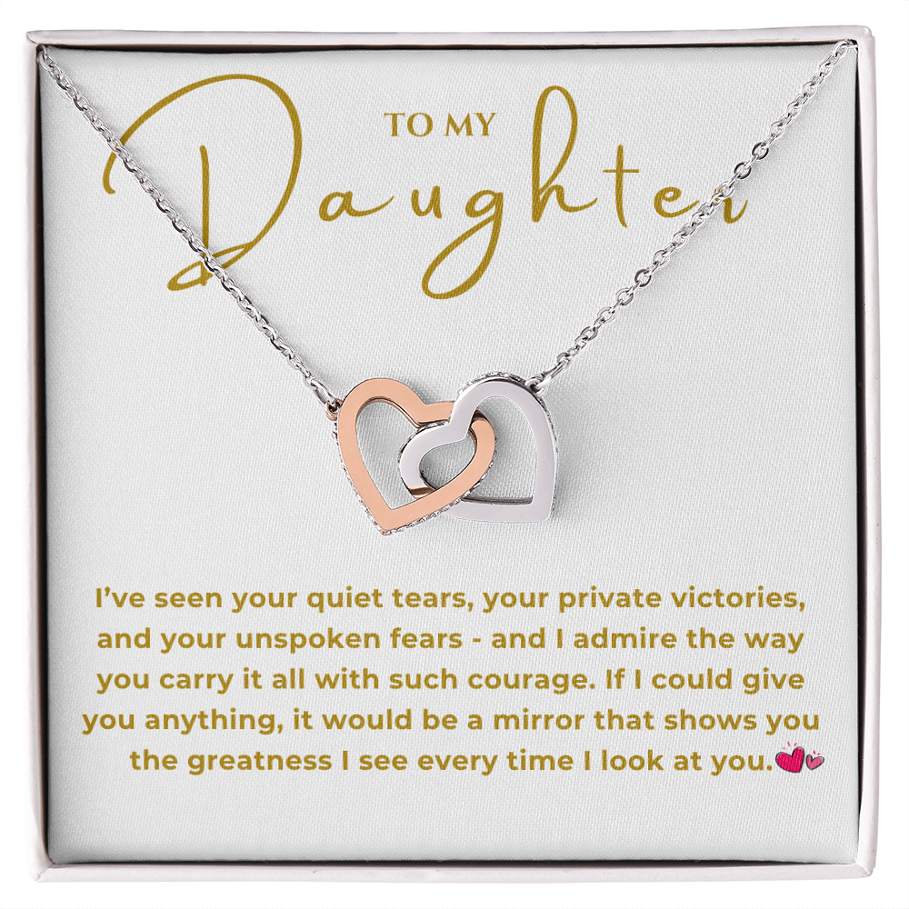 To My Daughter Interlocking Hearts Necklace
