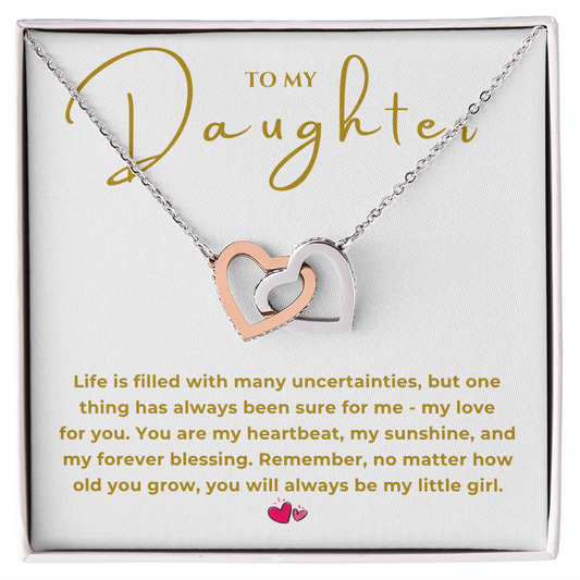 To My Daughter Interlocking Hearts Necklace