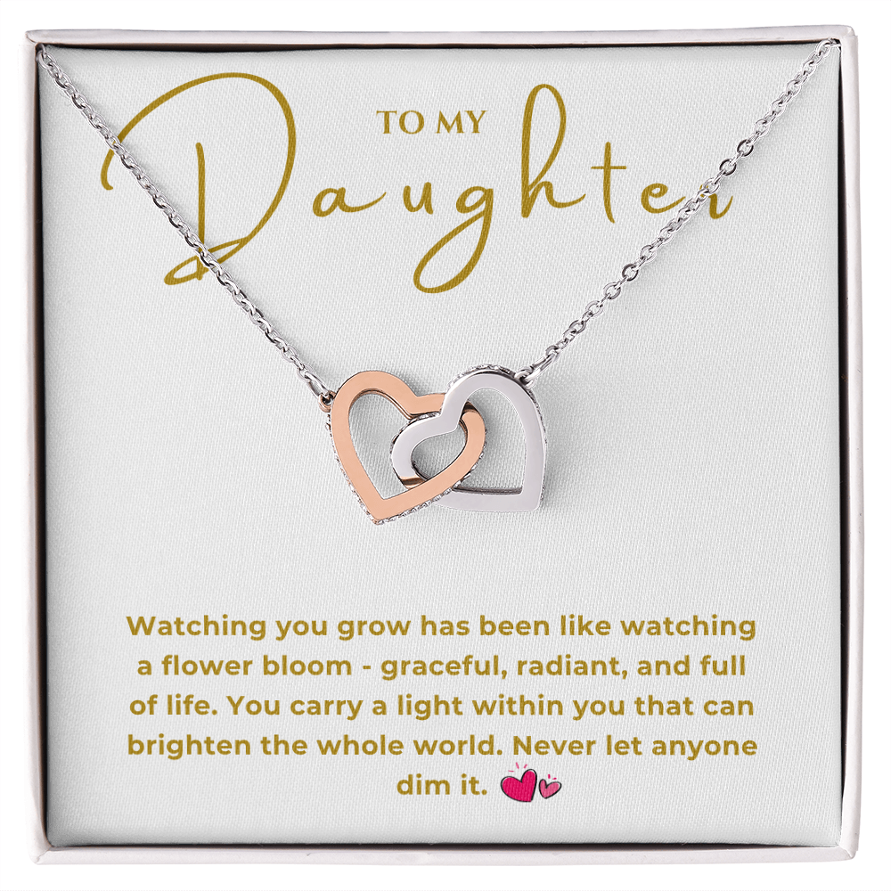 To My Daughter Interlocking Hearts Necklace