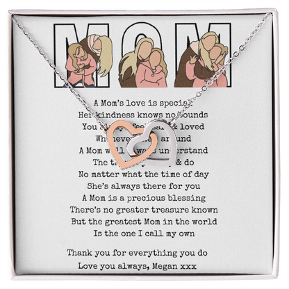 Personalized Mom Interlocking Hearts Necklace
