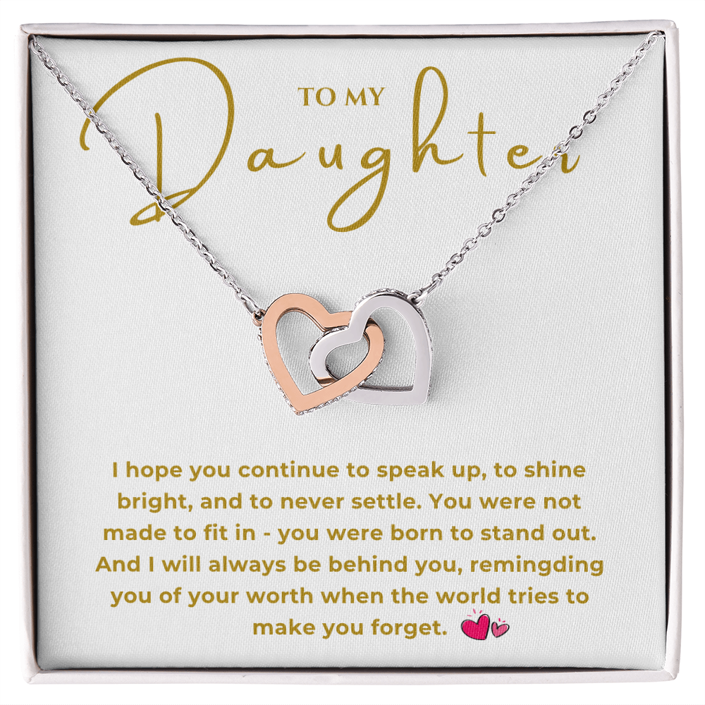 To My Daughter Interlocking Hearts Necklace