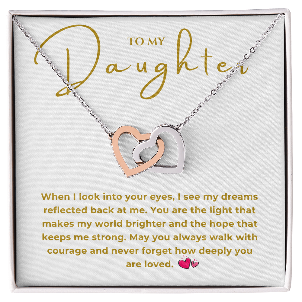 To My Daughter Interlocking Hearts Necklace