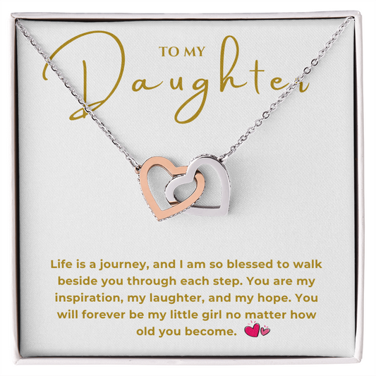 To My Daughter Interlocking Hearts Necklace