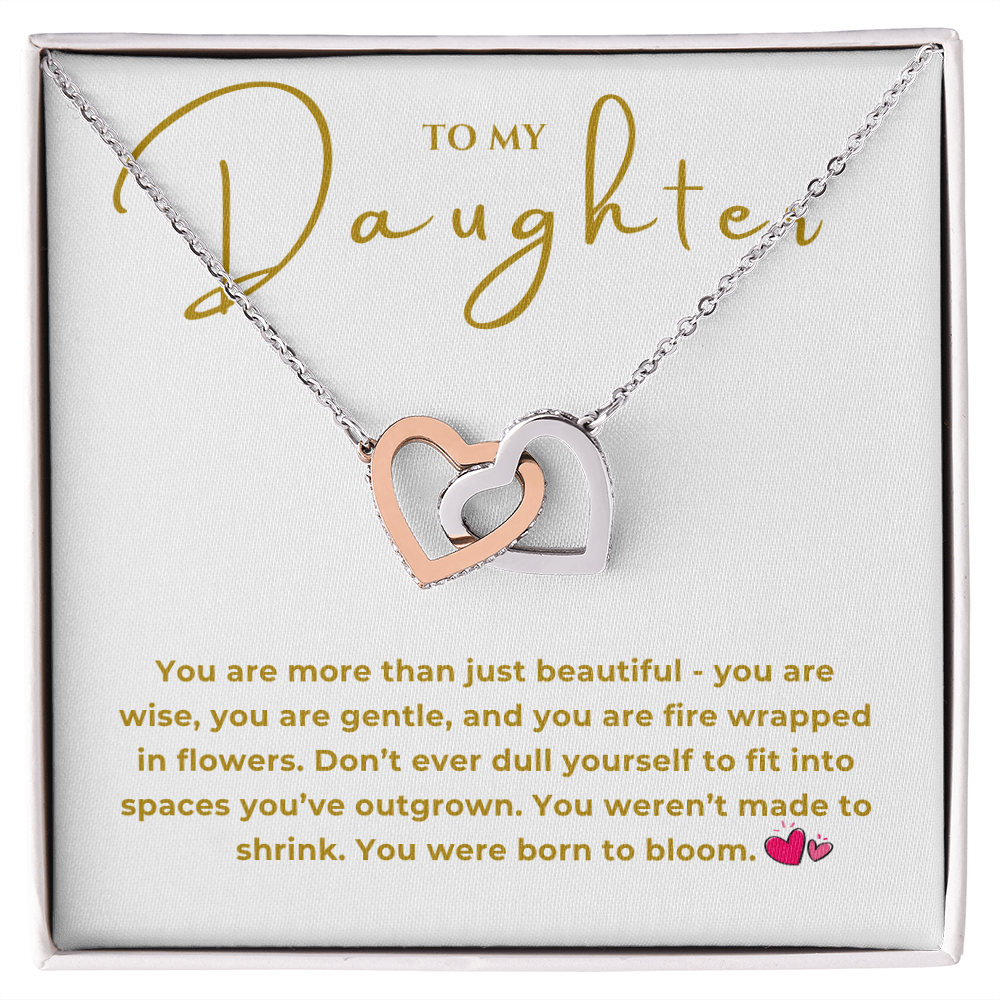 To My Daughter Interlocking Hearts Necklace