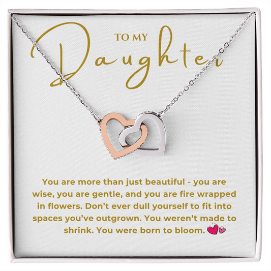To My Daughter Interlocking Hearts Necklace