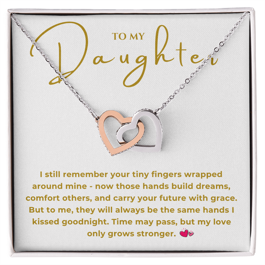 To My Daughter Interlocking Hearts Necklace