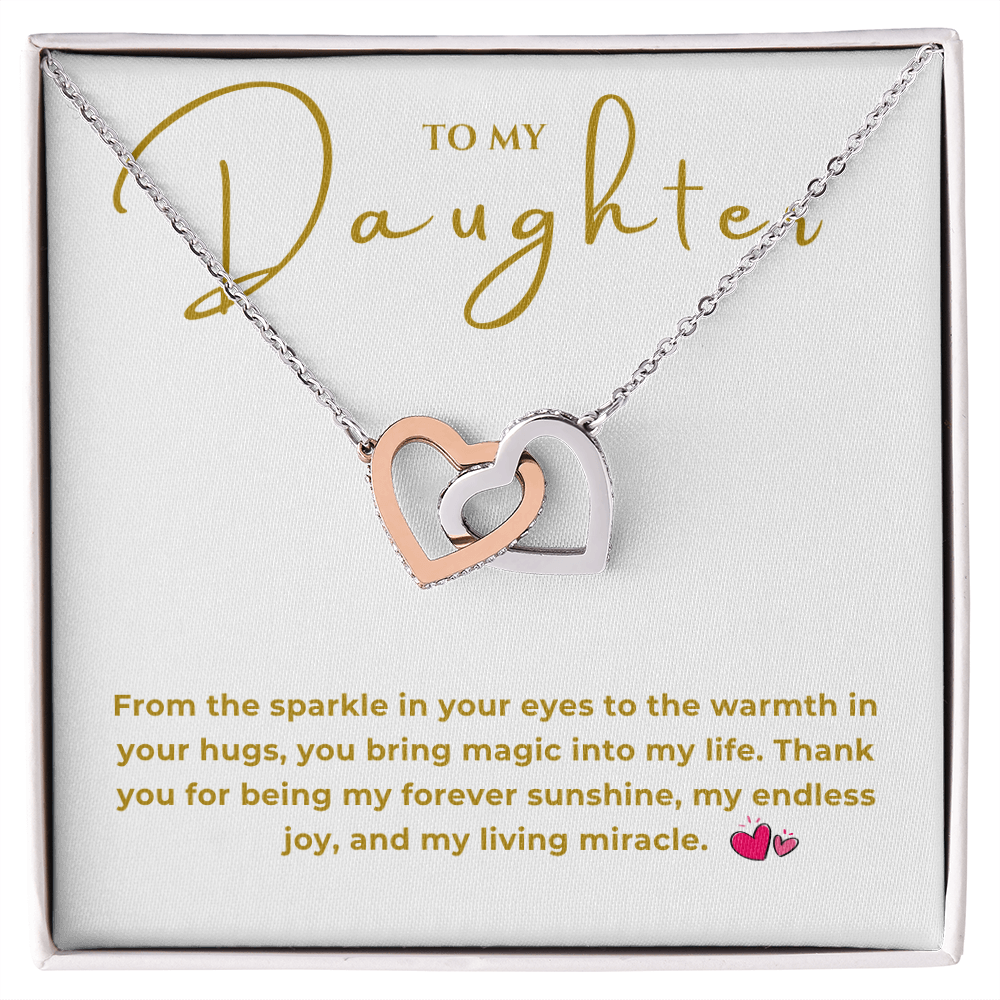 To My Daughter Interlocking Hearts Necklace