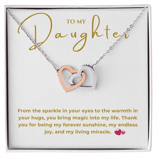 To My Daughter Interlocking Hearts Necklace