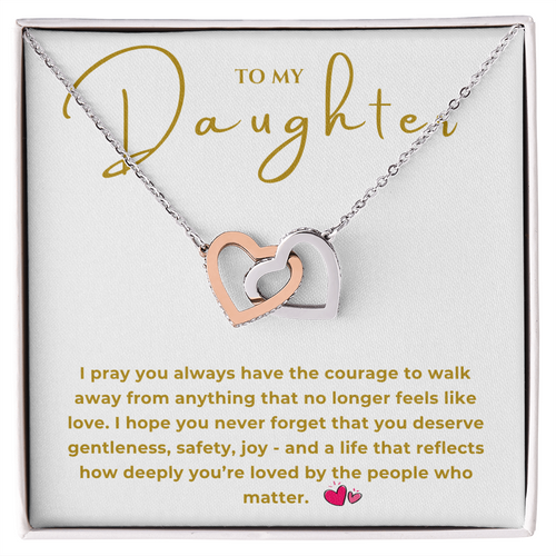 To My Daughter Interlocking Hearts Necklace
