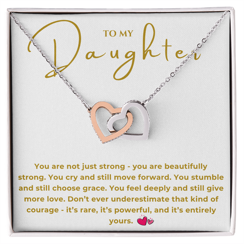 To My Daughter Interlocking Hearts Necklace