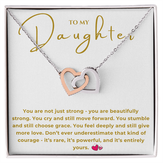 To My Daughter Interlocking Hearts Necklace