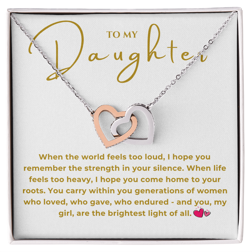 To My Daughter Interlocking Hearts Necklace