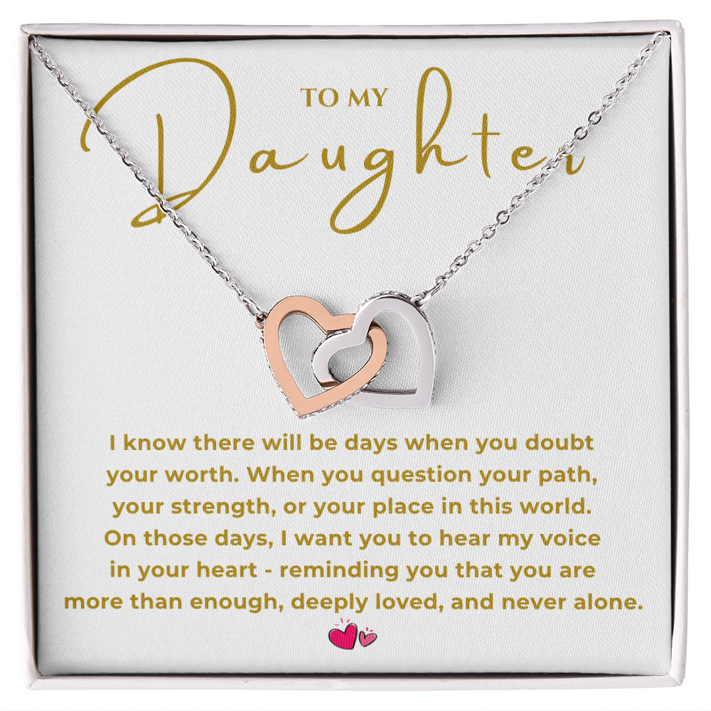 To My Daughter Interlocking Hearts Necklace
