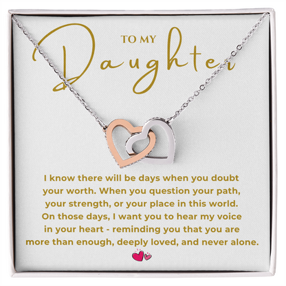To My Daughter Interlocking Hearts Necklace