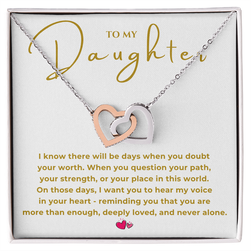 To My Daughter Interlocking Hearts Necklace