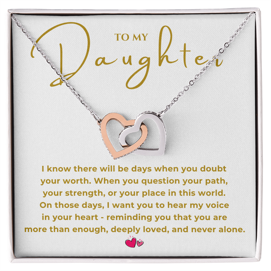 To My Daughter Interlocking Hearts Necklace