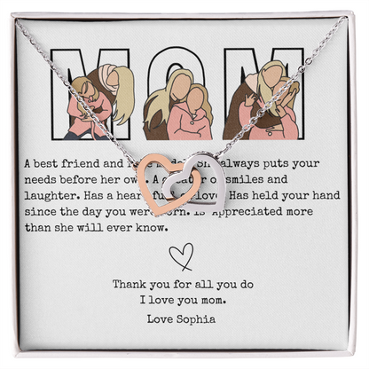 Personalized Mom Interlocking Hearts Necklace