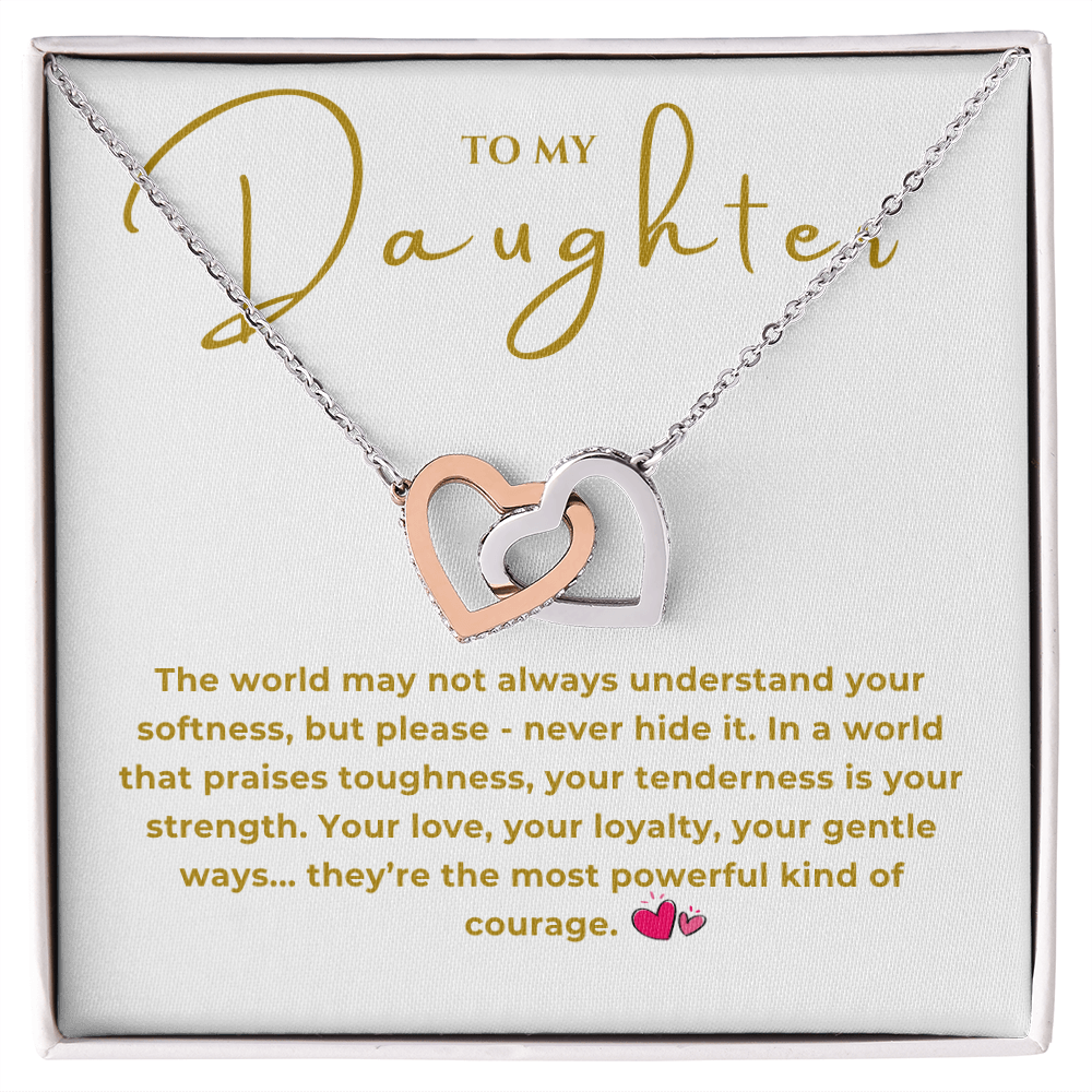 To My Daughter Interlocking Hearts Necklace